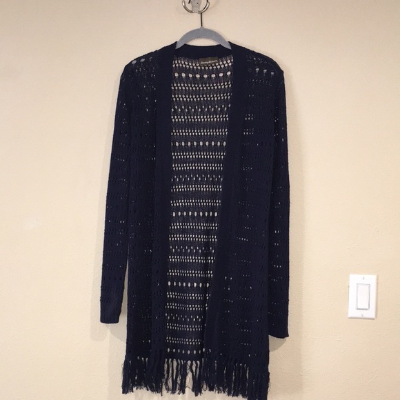 Ladies Tommy Bahama Open front cardi sweater fringe trim size S - Picture 1 of 5